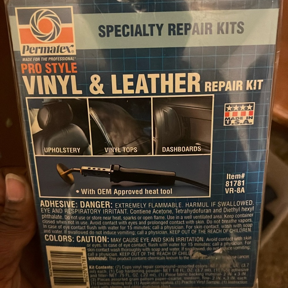 Vinyl and leather repair kit